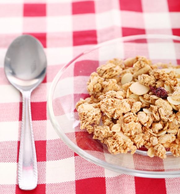 Healthy breakfast with cereal