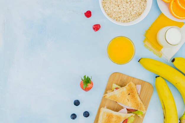 Healthy breakfast with fruits