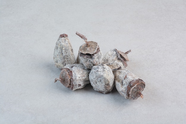 Healthy dried fruits on white background. High quality photo