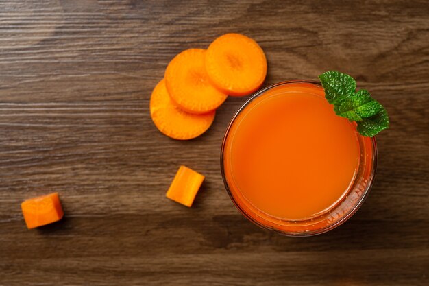 Healthy drink, fresh carrot juice