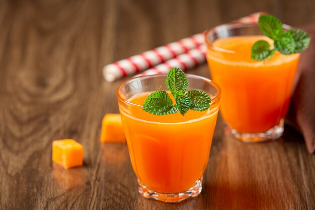 Healthy drink, fresh carrot juice