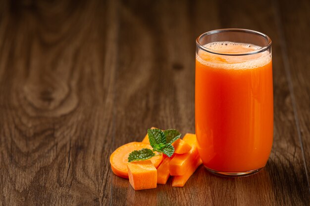 Healthy drink, fresh carrot juice