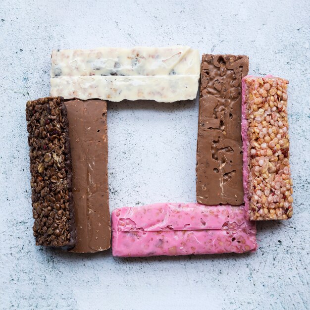 Healthy food composition with protein bars