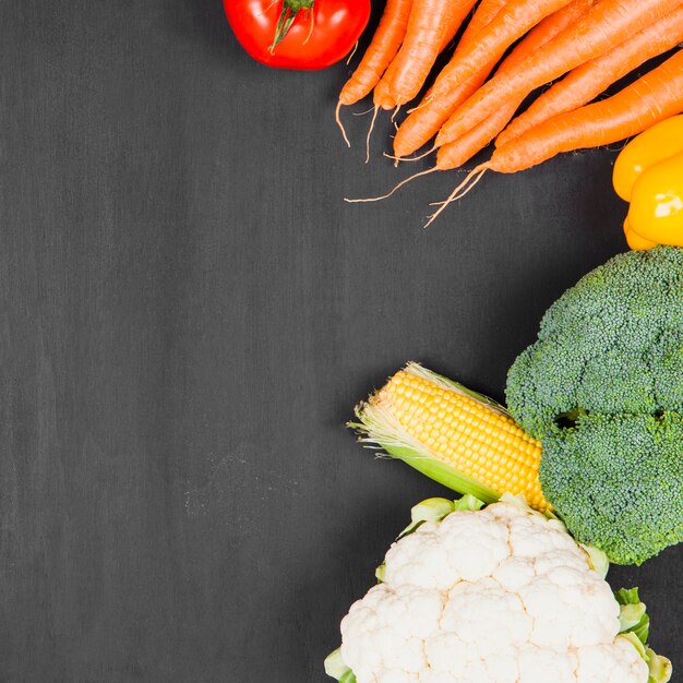 Healthy food concept with space on left