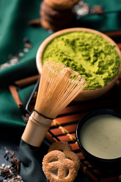 Healthy green powder for tea matcha