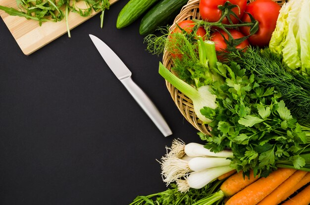 Healthy ingredients included in a salad