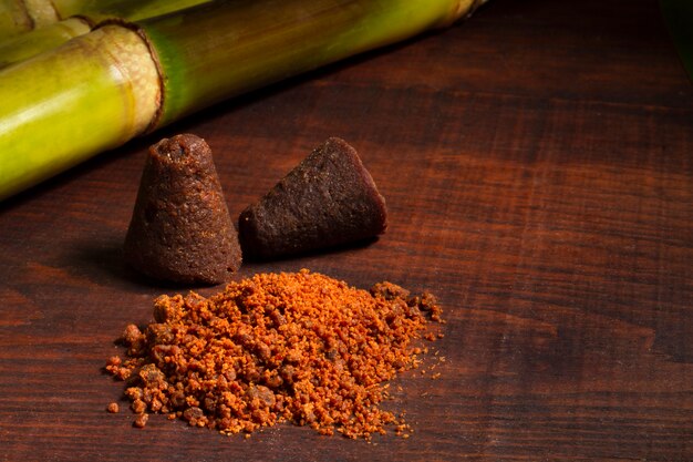 Healthy jaggery still life arrangement