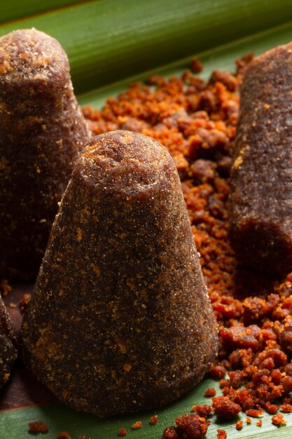 Healthy jaggery still life arrangement