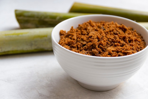 Healthy jaggery still life assortment