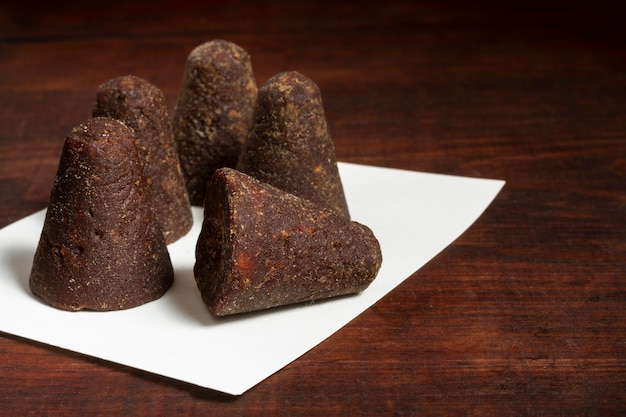 Healthy jaggery still life composition