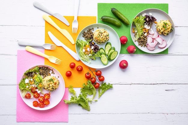 Foto gratuita sfondo di cibo sano per bambini