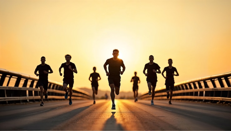 Free Photo healthy lifestyle running outdoors