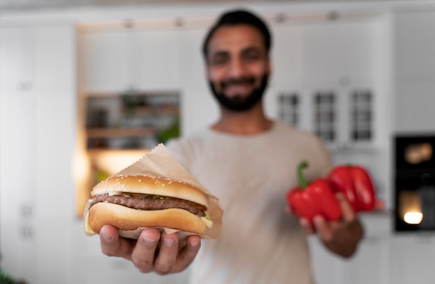 Foto gratuita stile di vita sano sostenuto a casa