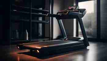 Free photo healthy lifestyle with modern gym equipment indoors generated by ai