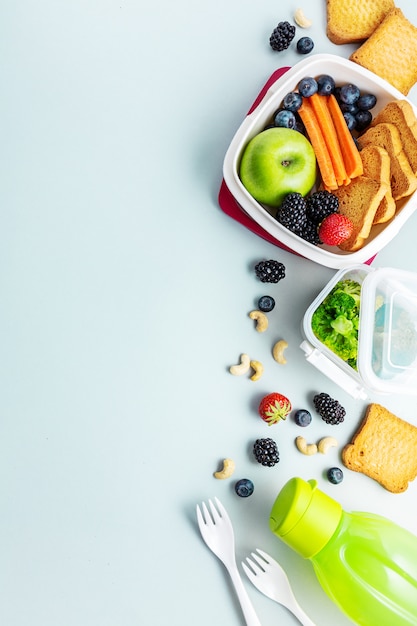 Free photo healthy lunch to go packed in lunch box