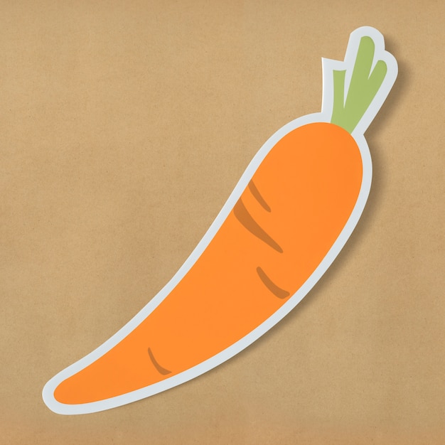 Бесплатное фото Здоровая питательная морковь вырезать значок
