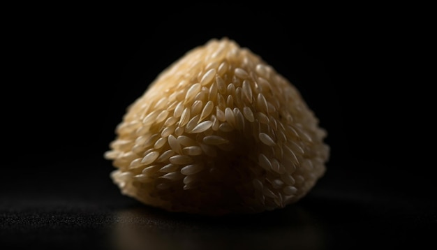 Free photo healthy rice meal on black background focus on foreground ingredient generated by ai