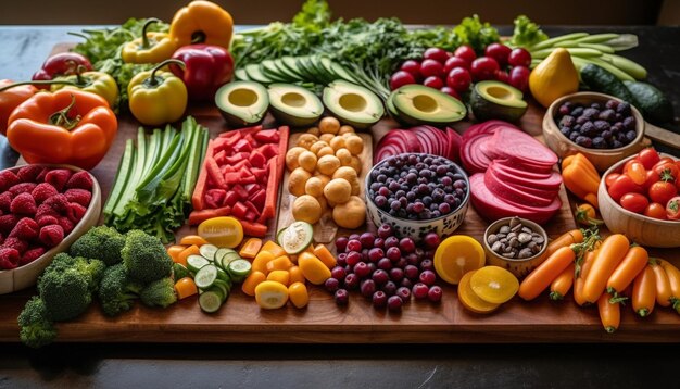 Healthy salad bowl with fresh organic ingredients generated by AI