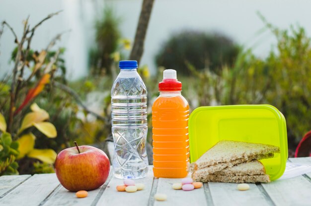 Healthy snack served on table