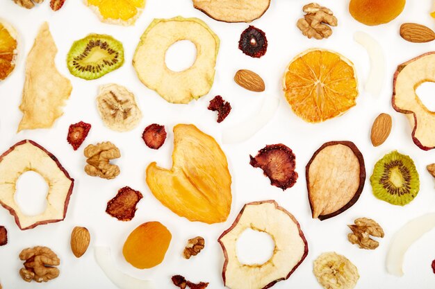 Healthy snacks with dried fruits