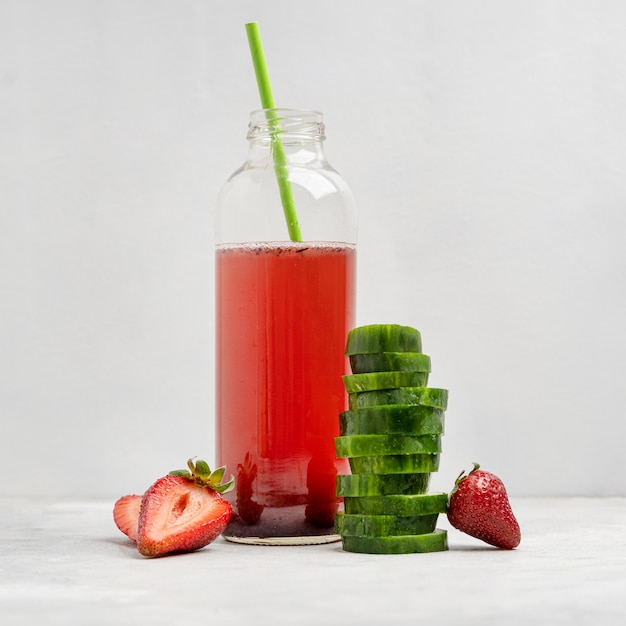 Healthy strawberry and cucumber drink
