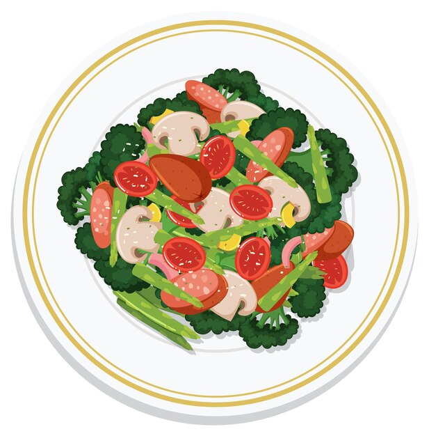 healthy vegetable salad on plate