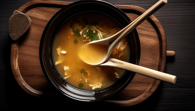 AI가 생성한 유기농 당근과 파슬리가 들어간 건강한 채식 수프