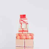 Free photo heap of different present boxes in wraps