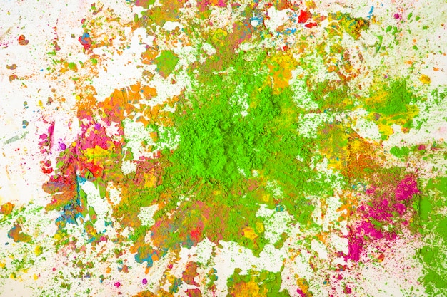 Heap of green colors on bright dry colours