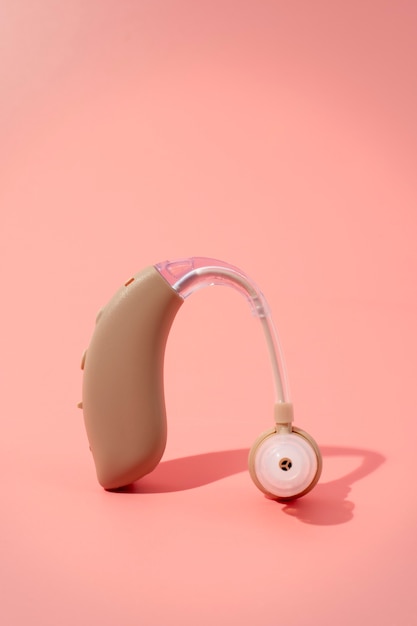 Hearing aids with pink background