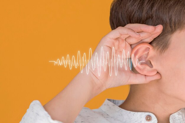 聴覚の問題のコラージュ デザイン