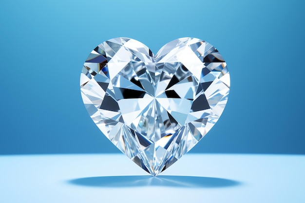青いAI生成の画像上のダイヤモンドのハート