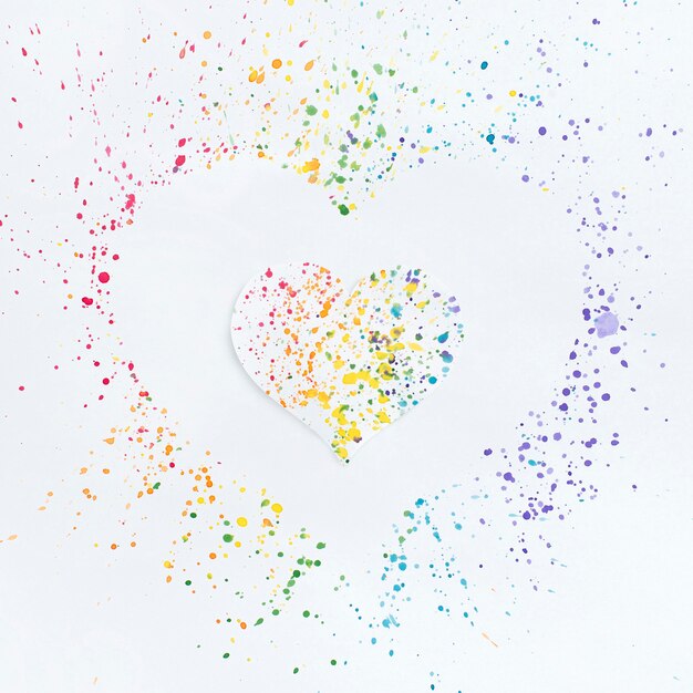 Heart draw in rainbow colors