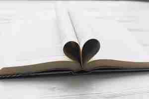 Free photo heart from book pages