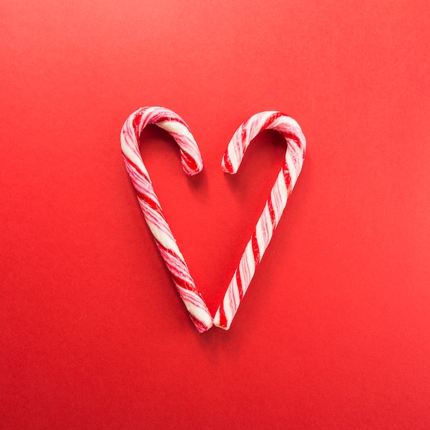 Heart from candy canes