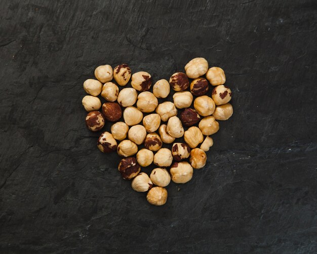 Heart from hazelnuts