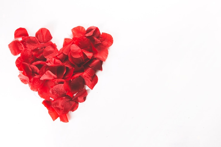 Free Photo heart from red petals