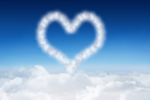 Heart made with clouds