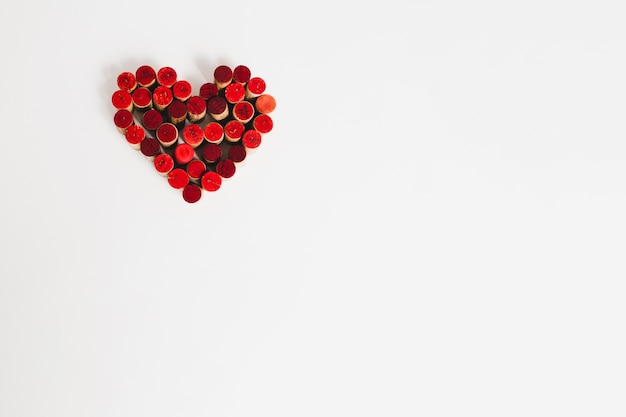 Heart made of wooden blocks