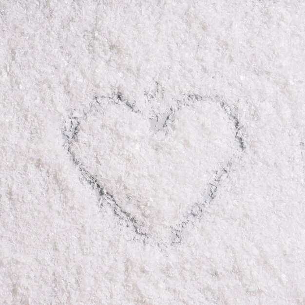 Heart painted on snow 