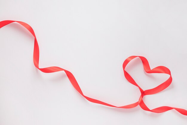 Heart of red decorative ribbon