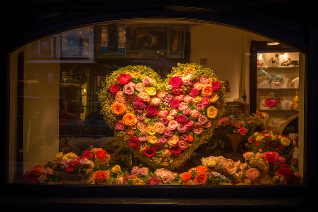 Foto gratuita a forma di cuore fatta di fiori