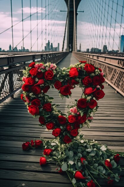 Heart shape made of flowers