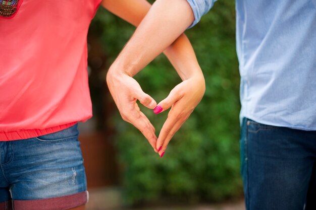 Heart shape made from hands