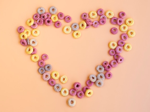 Heart shape made with fruit loops