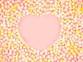 Free photo heart shape surrounded by candy