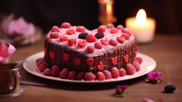 Free photo a heart shaped cake