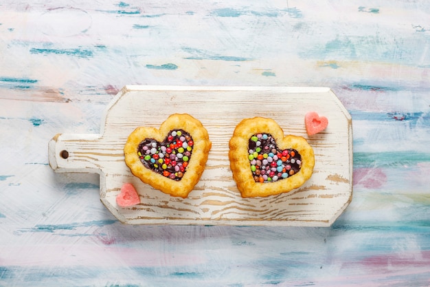 Heart shaped cakes for Valentine's Day.