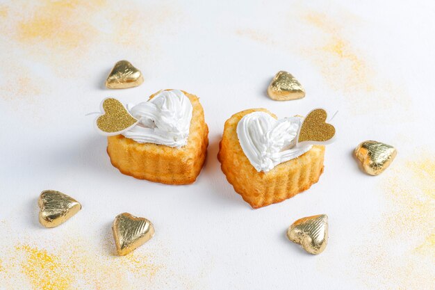 Heart shaped cakes for Valentine's Day.