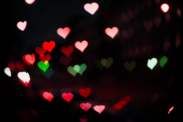 Heart shaped neon lights background